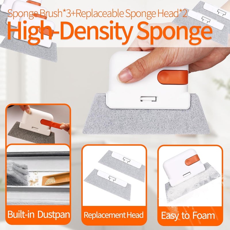 Yodamiack Window Track Cleaner Tools Set - 14 Pcs Window Groove Cleaning Brush Kit, Crevice Cleaning Brush for Sliding Door, Shutter, Sill, Tile Lines, Sink - Image 3